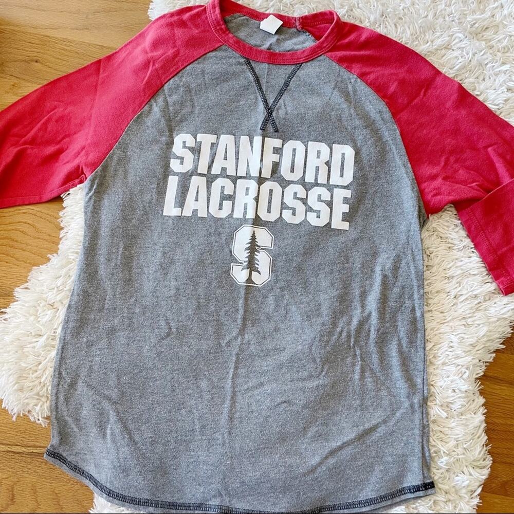 Alternative Apparel Stanford Lacrosse raglan tee shirt mens size small S